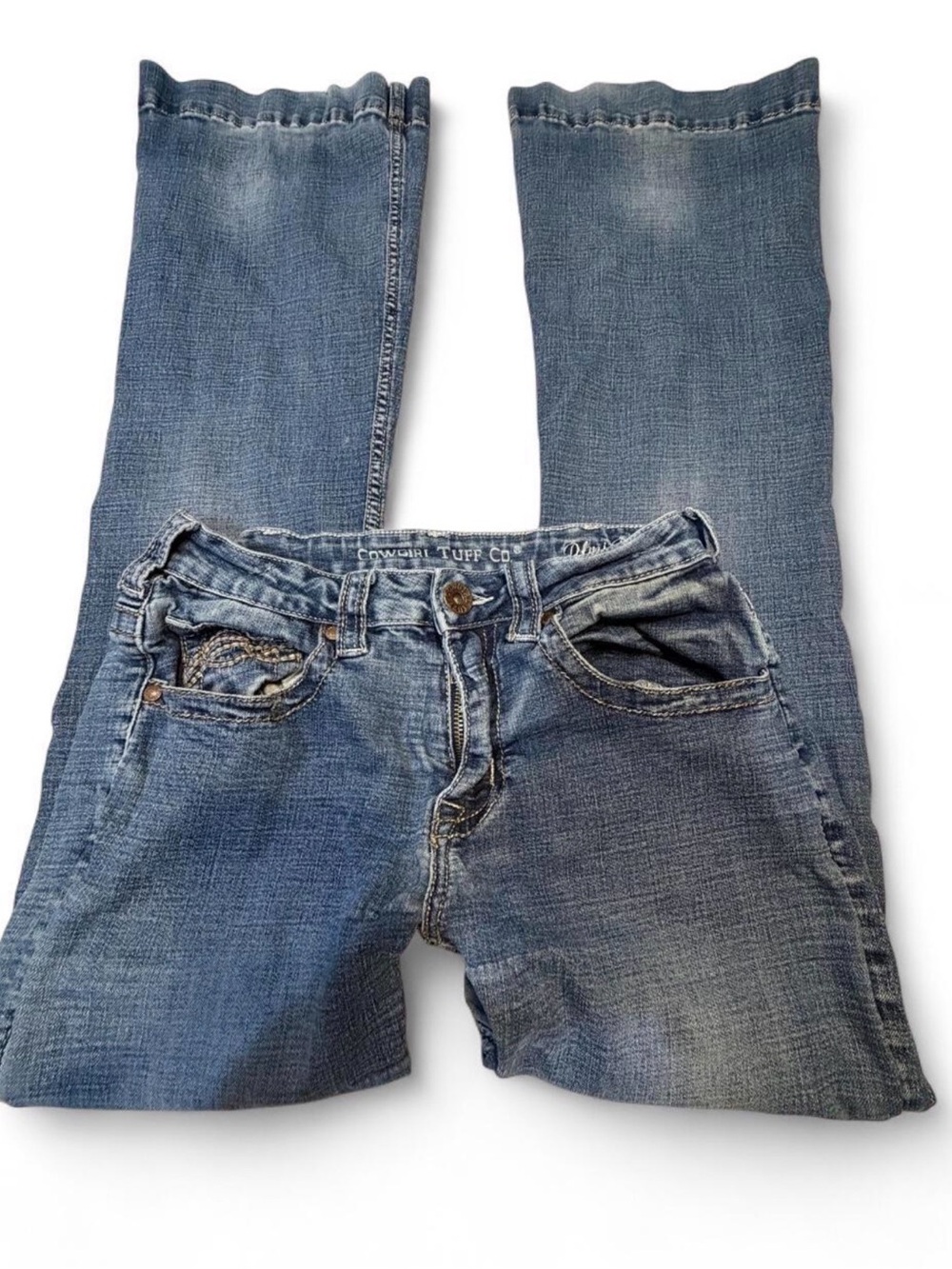 Cowgirl Tuff Women's Bootcut Jeans in Washed Blue